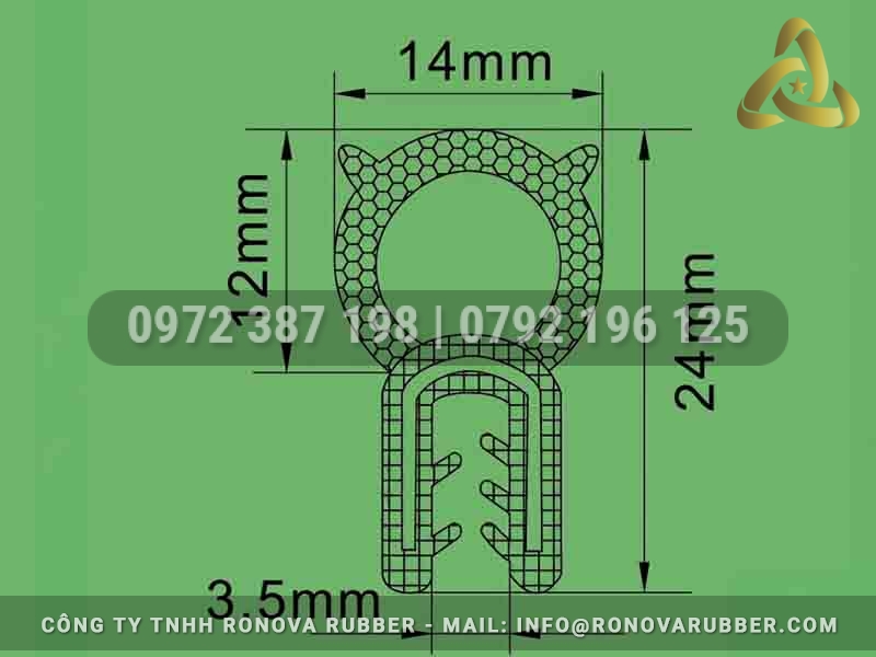 Địa chỉ uy tín gia công ron tủ điện cao su chữ U xốp kẽm Ronova Rubber